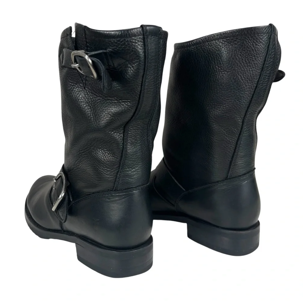 Frye Veronica Flex Short Women’s 6 Black Leather Harness‎ Moto Boots